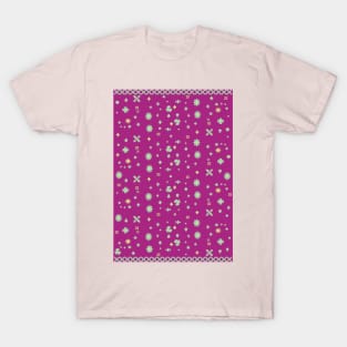 Floral pattern on the crimson background T-Shirt